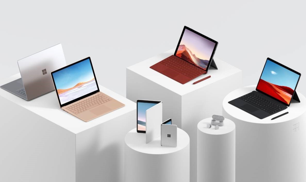 Kuvassa on lokakuussa 2019 julkaistut uudet Surface-laitteet
