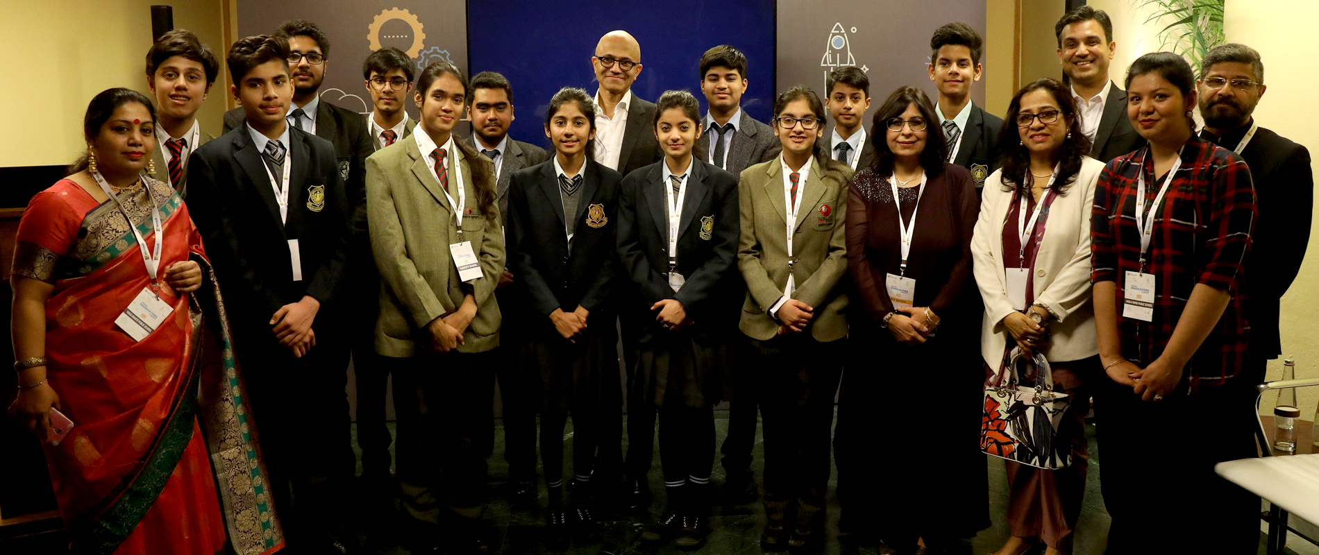 Students and educators from across India meet Microsoft CEO Satya Nadella to showcase how they are using technology to transform learning