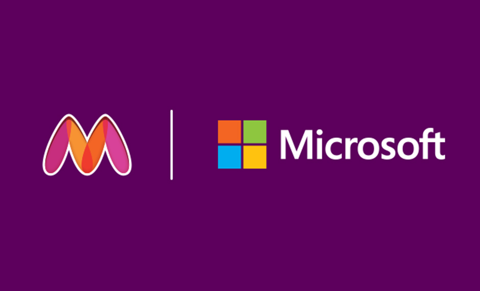 Corporate logos of Myntra and Microsoft