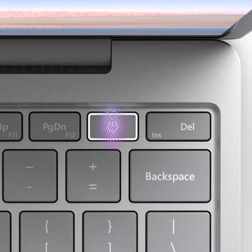 Stock image showing the power button on the new Microsoft Surface Laptop Go