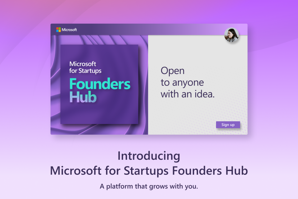 Microsoft for startups founders hub banner