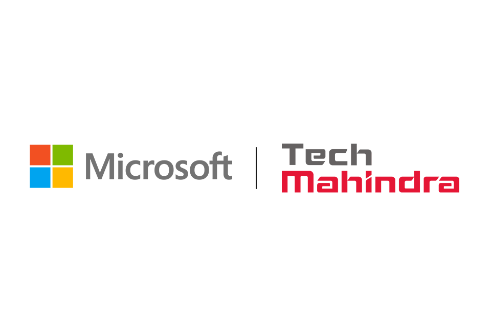 a composite image of Microsoft and Tech Mahindra logos