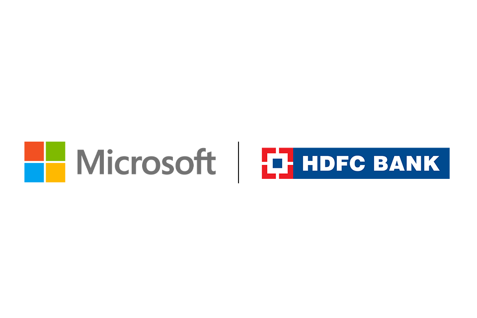a composite image of microsoft and hdfc bank logos