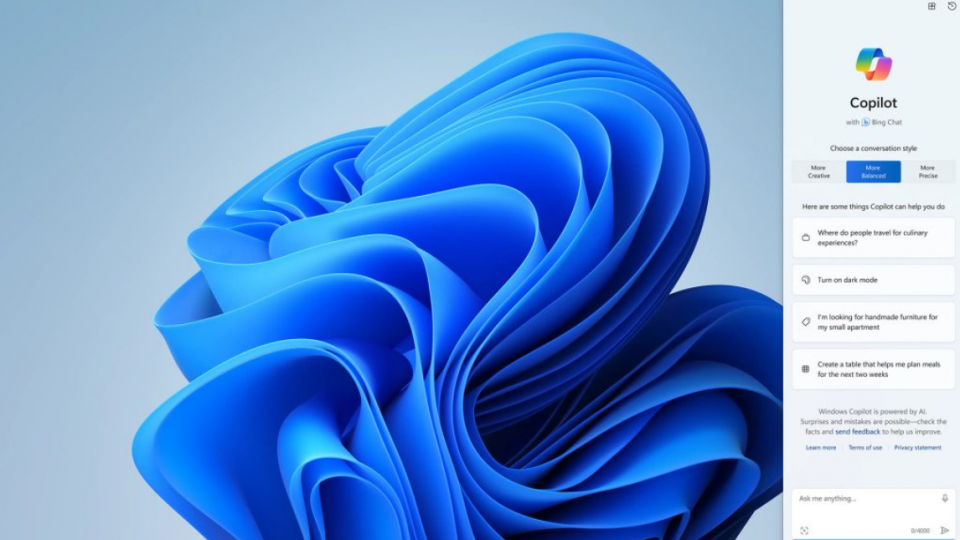 Blue flower that comes as Windows 11 wallpaper
