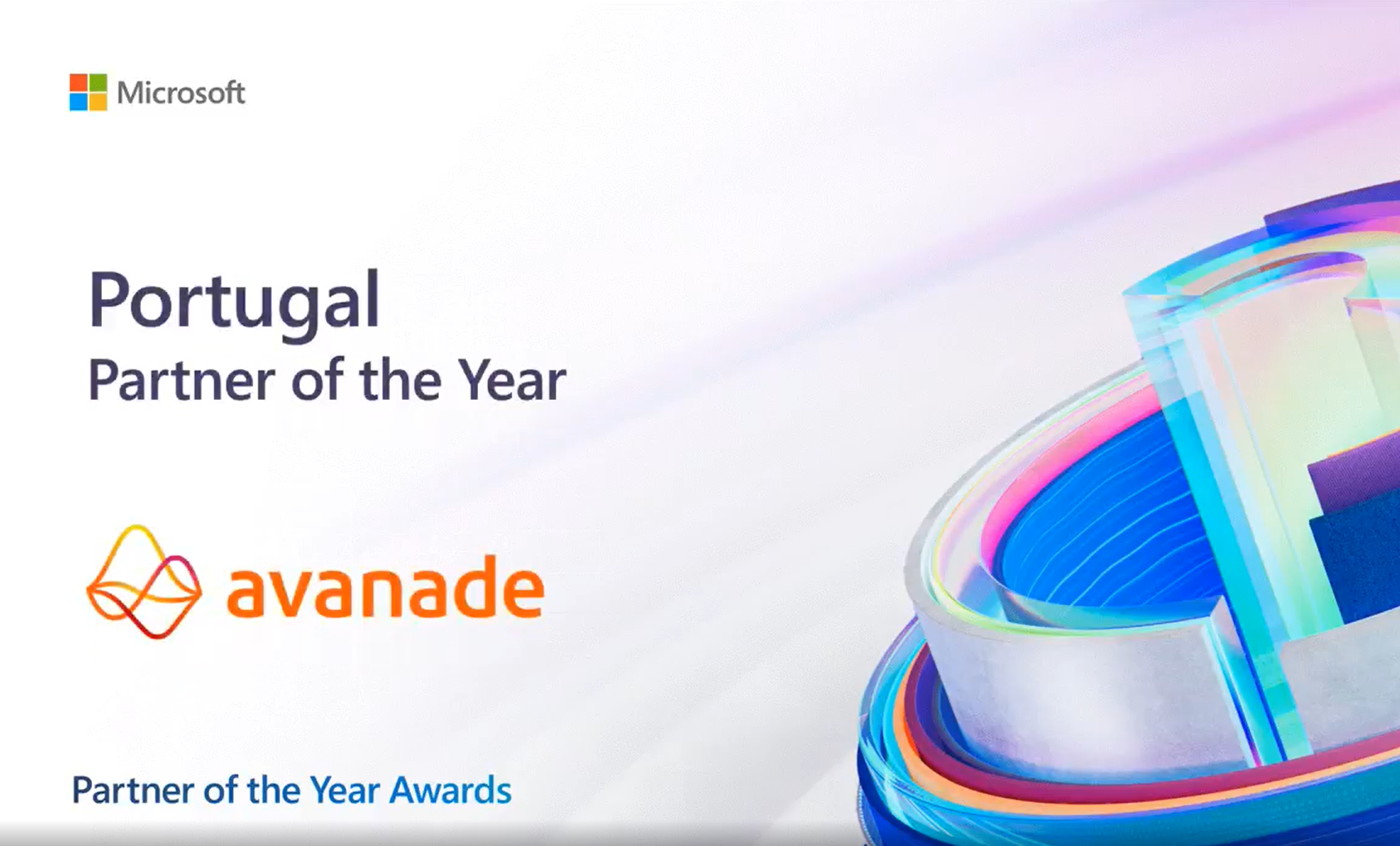 Graphic image of Avanade logo as Partner of the Year Award Winner