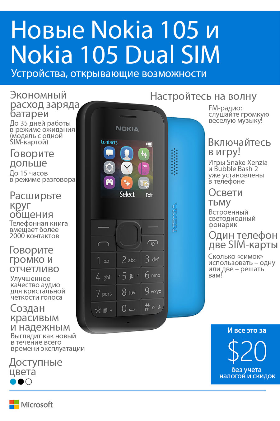 New-Nokia-105_infographic – Microsoft | Информация для прессы