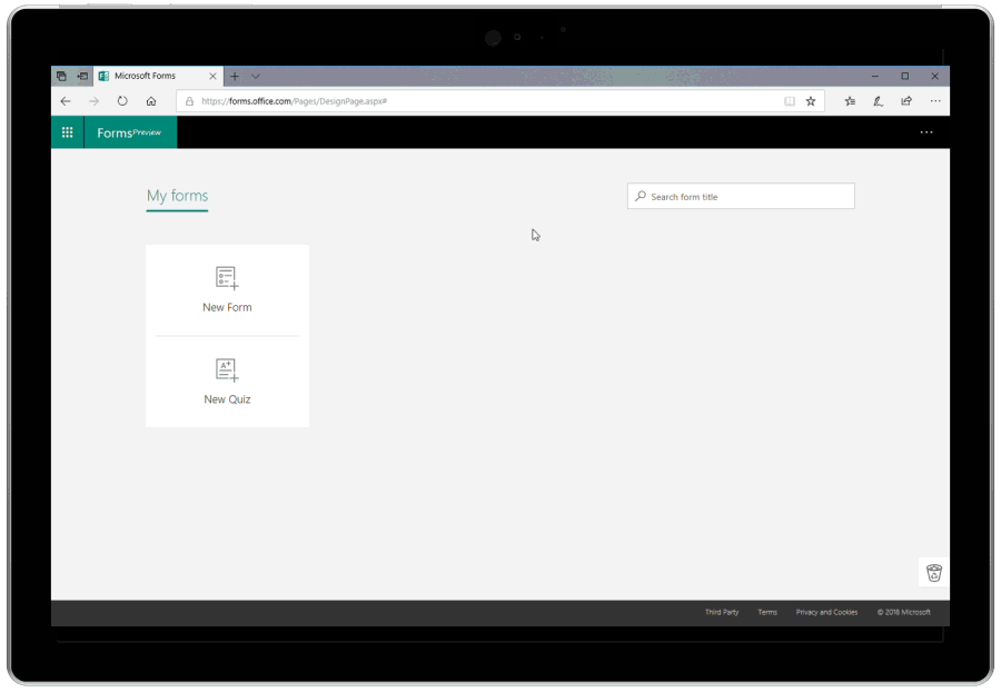 Скриншот Microsoft Forms
