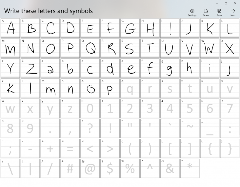 Скриншот Microsoft Font Maker