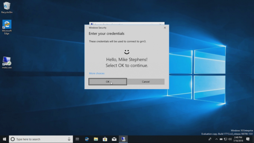 Скриншот Windows Hello