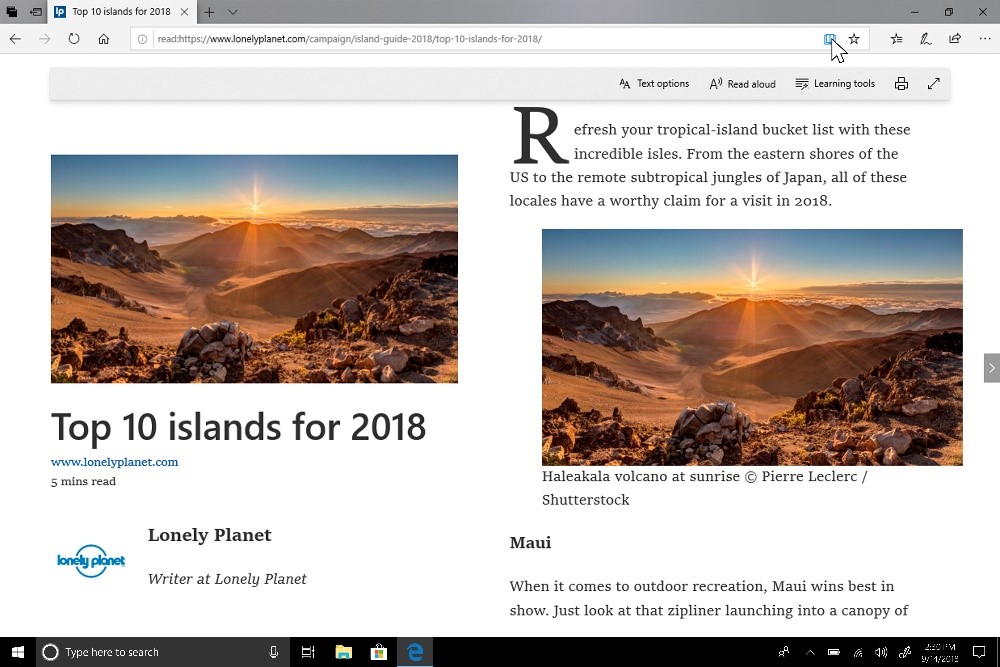 Панель инструментов в Microsoft Edge