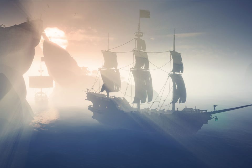 Сцена из игры Sea of Thieves, которая получила четвертое бесплатное обновление Shrouded Spoils