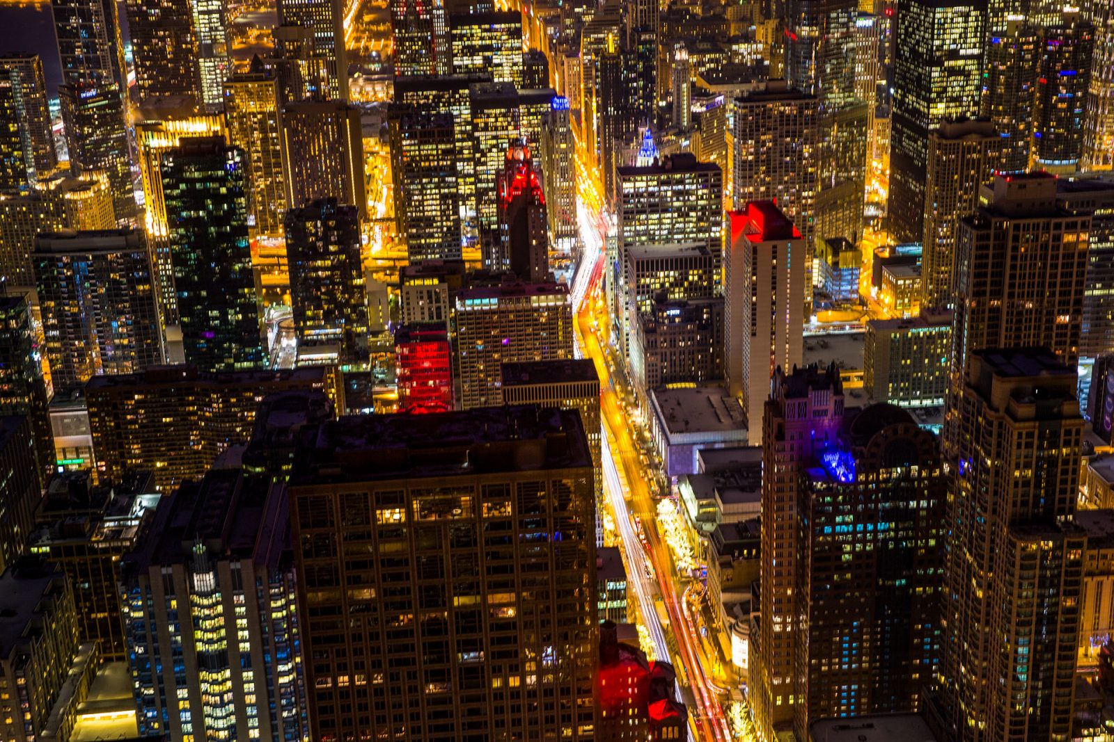 панорама ночного Чикаго