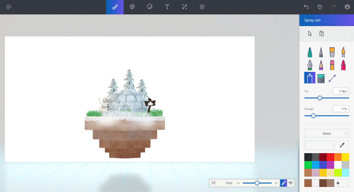 Анимированный скриншот - работа с объемными изображениями Paint 3D
