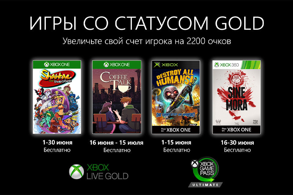 Обложки бесплатных игр для подписчиков Xbox Live Gold в июне