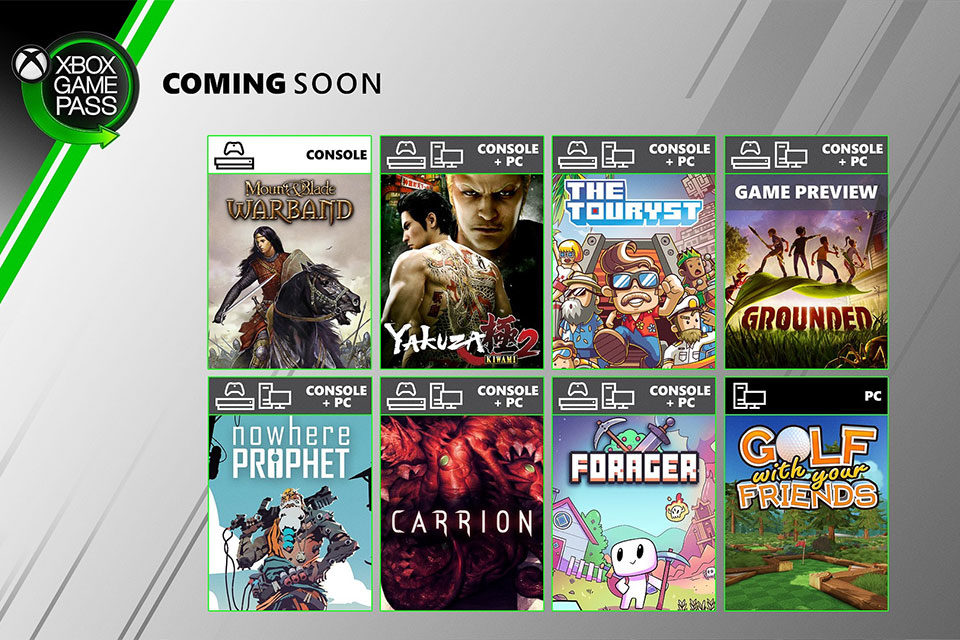 Обложки Carrion, Grounded и ещё нескольких игр которые пополнят каталог Xbox Game Pass в июле