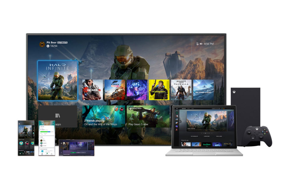 Экраны разных устройств с новым дизайном Xbox