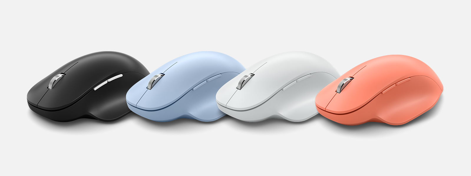 Microsoft Bluetooth® Ergonomic Mouse в четырех расцветках: чёрный, голуой, серый, кирпичный