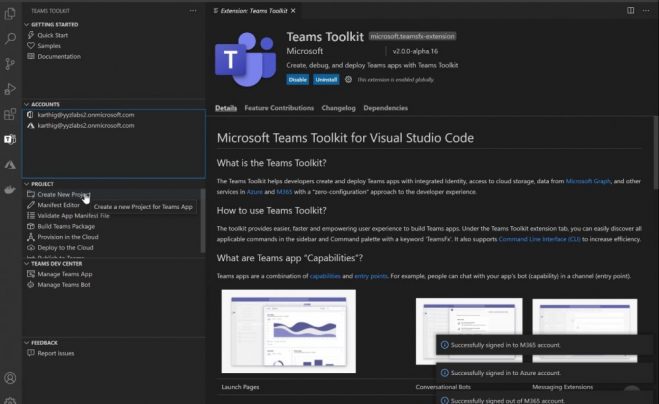 Ознакомительная версия Microsoft Teams Toolkit для Visual Studio & Visual Studio Code уже доступна