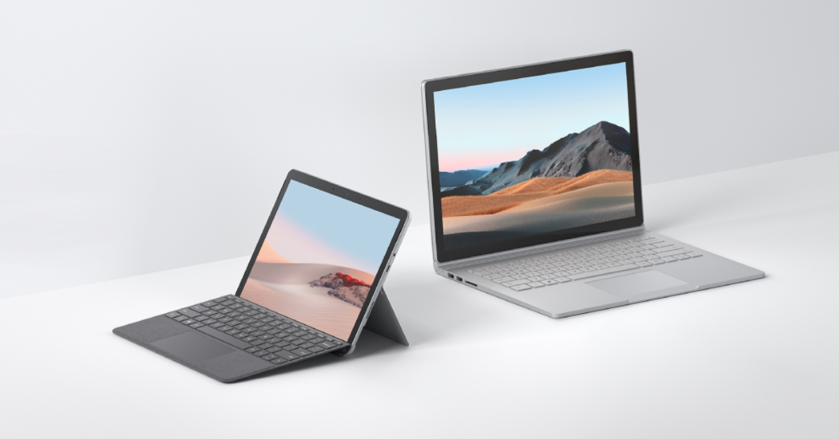 Microsoft Surface Go 2 and Surface Book 3