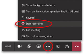 Meeting recording feature in Microsoft Teams