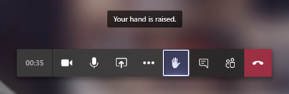 Raise hand feature in Microsoft Teams