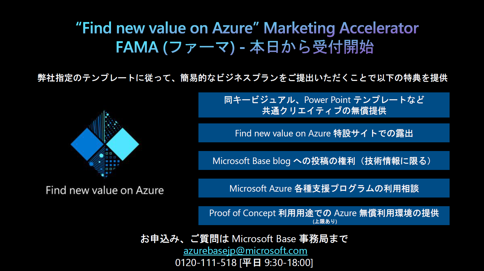 ”Find new Value on Azure” の立ち上げと “Microsoft Base” の全国展開