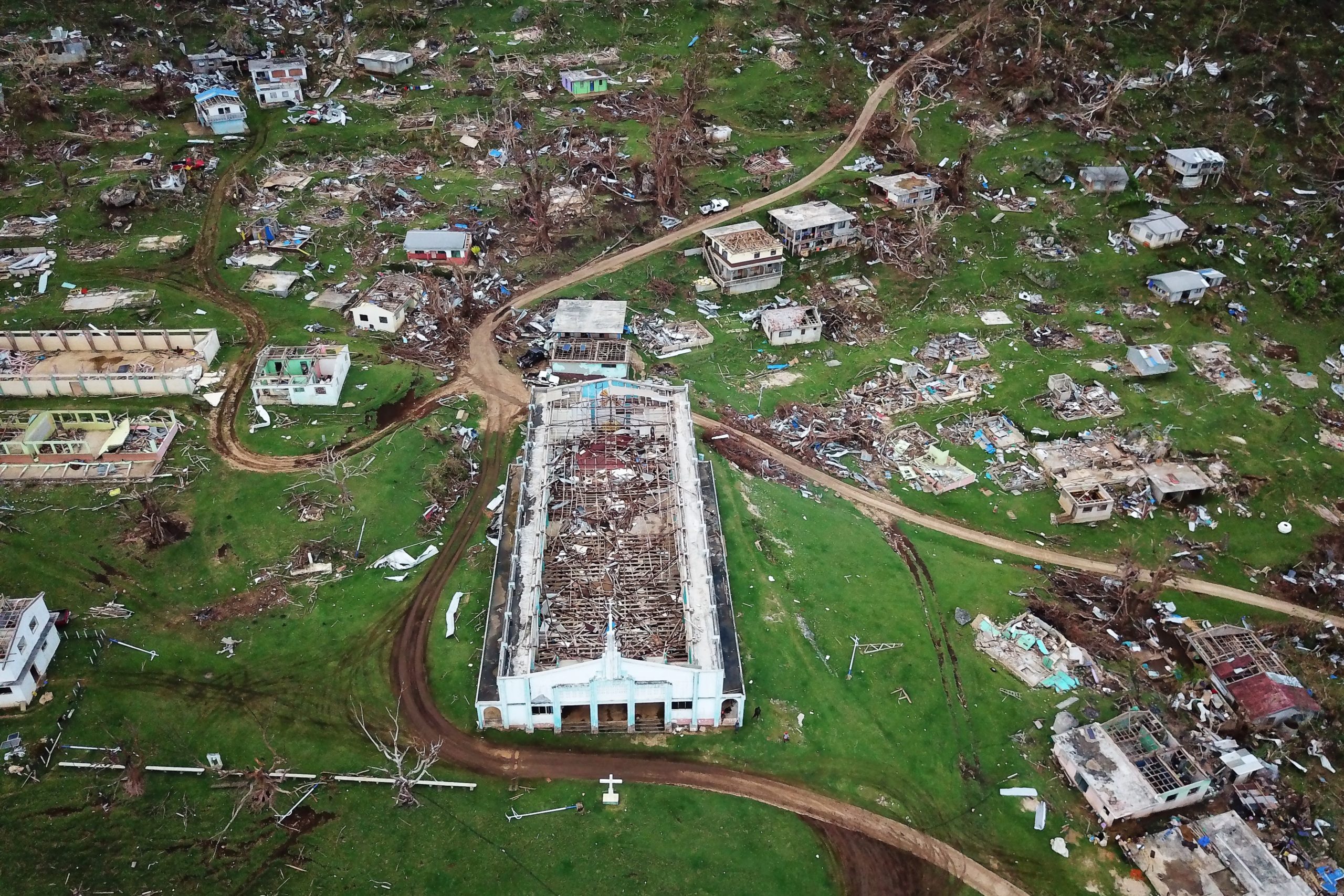 熱帯サイクロン Harold によって壊滅的な被害を受けた、バヌアツのペンテコスト島にある村（写真提供：ジニー・スタイン (Ginny Stein)）