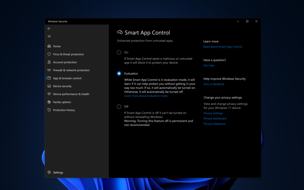 Windows 11 の Smart App コントロール