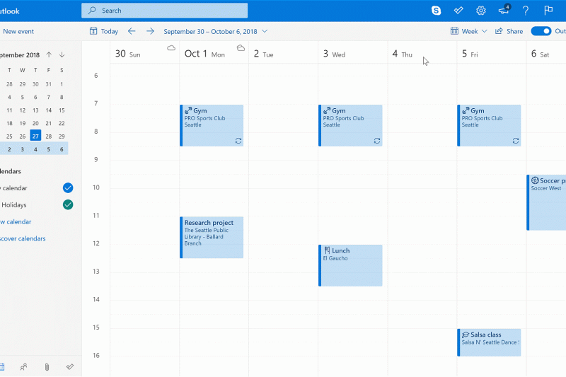 Powered by To-Do, easily schedule items by dragging a task to your calendar. 
