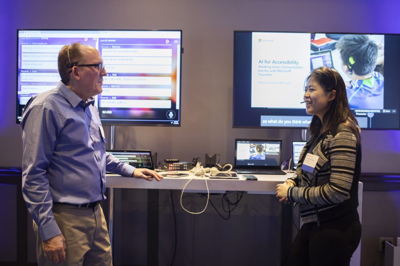 Microsoft Translator Principal PM Will Lewis demonstrates AI for Accessibility with Microsoft PM Amanda Song