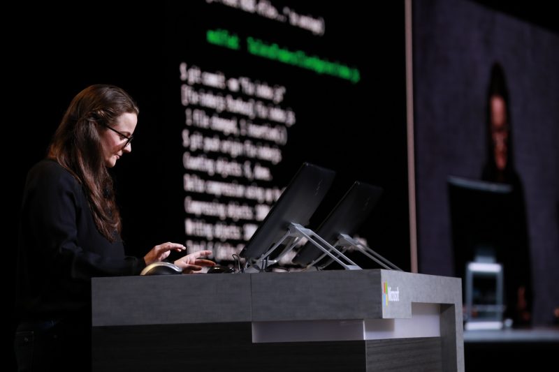 GitHub Engineer Jessie Frazelle demos GitHub Actions at Microsoft Connect(); 2018