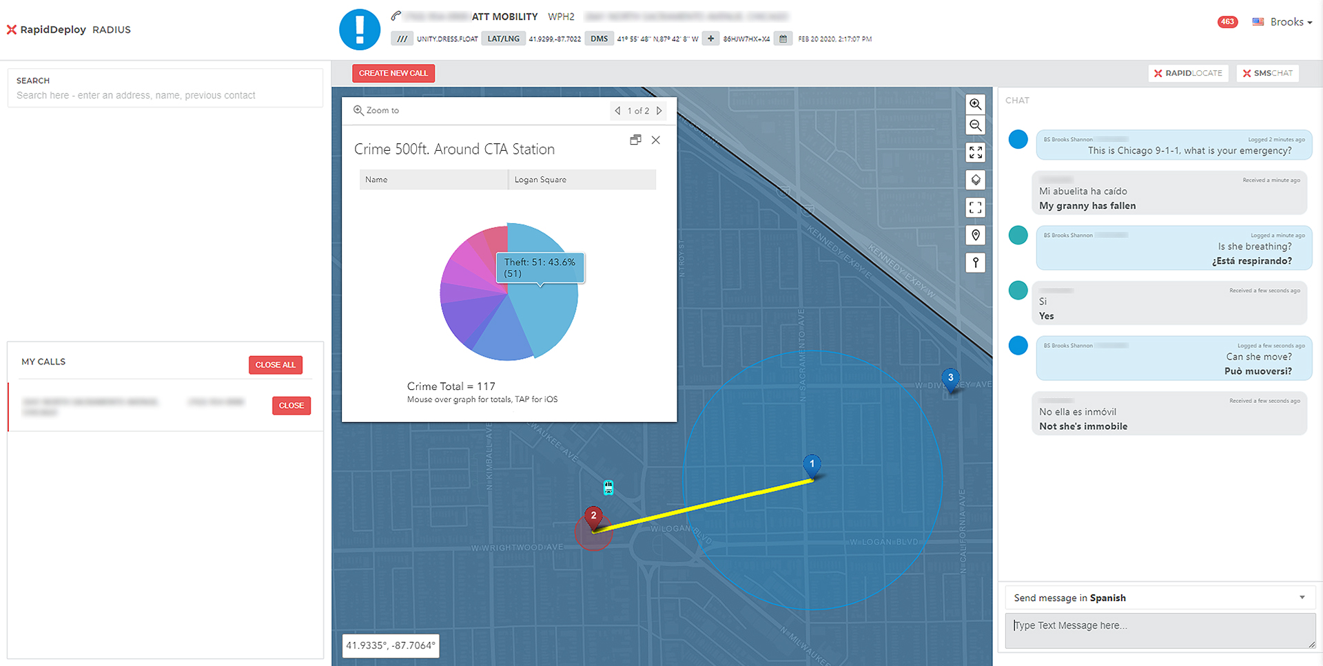 A screenshot of a RadiusPlus tactical mapping deployment