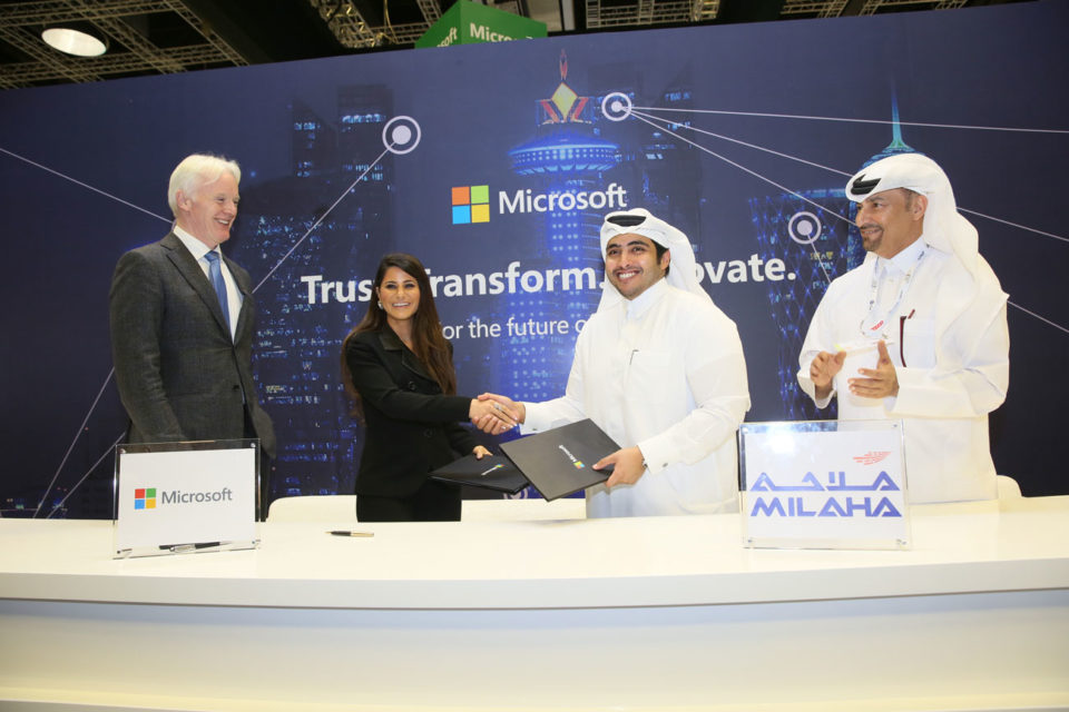متحدثون رسميون من مايكروسوفت و ملاحة خلال فعاليات مؤتمر ومعرض قطر للاتصالات وتكنولوجيا المعلومات "كيتكوم 2019".