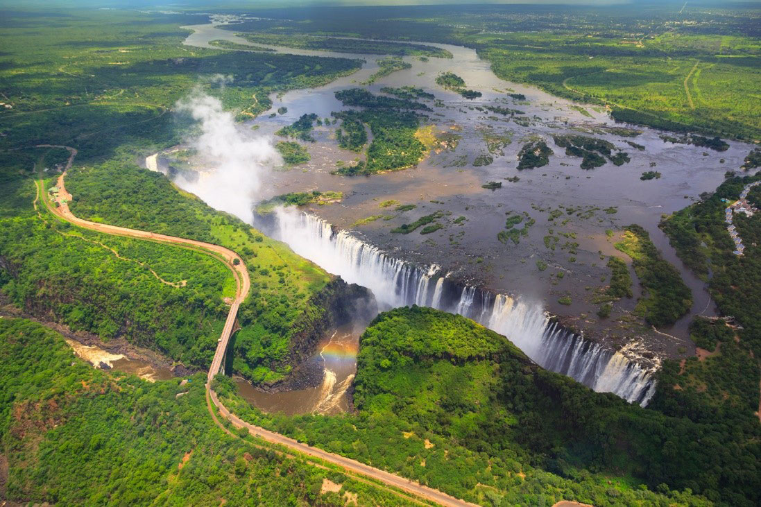 Aerial view of Victoria Falls, Zimbabwe 