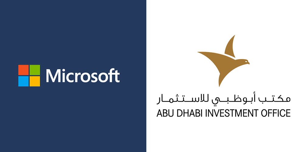 شعار مايكروسوفت ومكتب أبوظبي للاستثمار