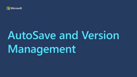 Title card for a video. The text reads, "AutoSave and Version Management"