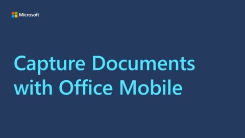 Title card for a video. The text reads, "Capture Documents with Office Mobile."