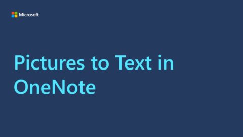 Title card for a video. The text reads, "Pictures to Text in OneNote