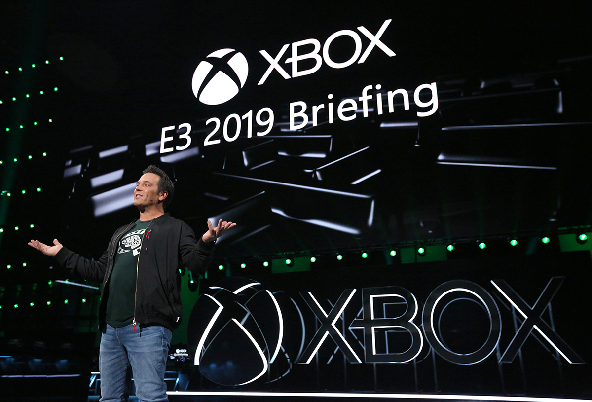 Phil Spencer at Xbox Briefing at E3 at the Microsoft Theater at L.A. 
