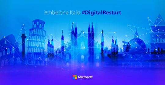digital restart poster with European landmarks