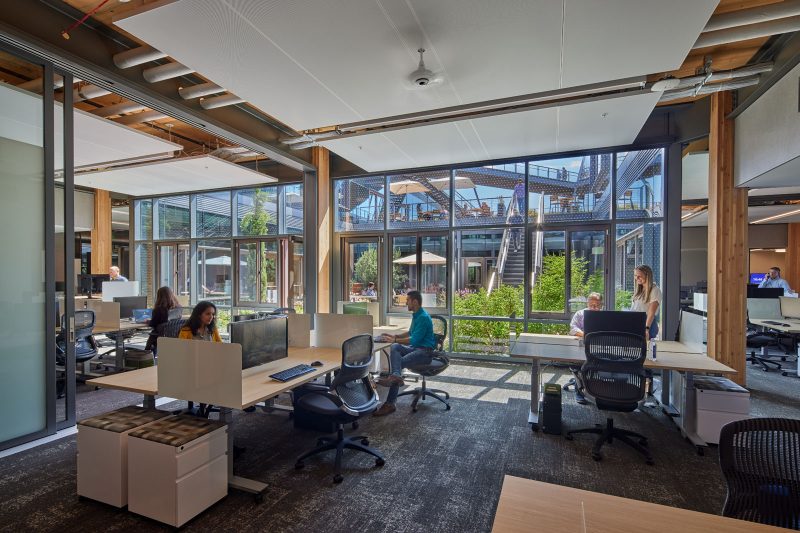 Employee workspaces at the Silicon Valley Campus