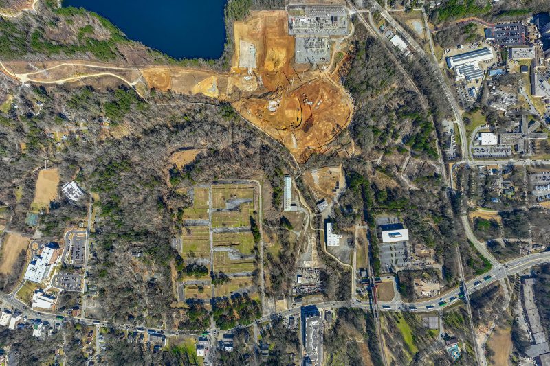 Birdseye view of Microsoft's future Atlanta campus site