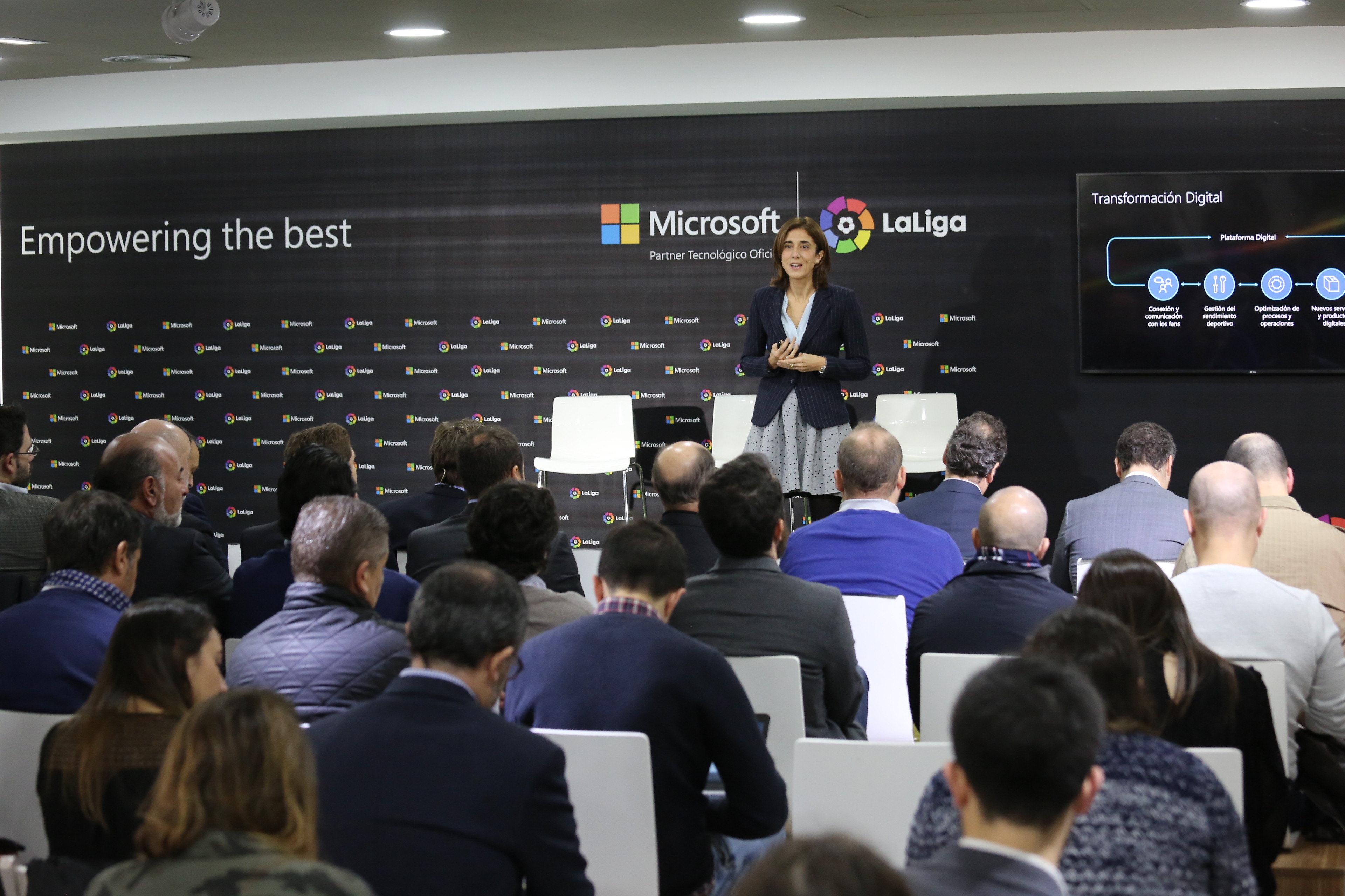 Pilar López presenta el acuerdo entre Microsoft y LaLiga