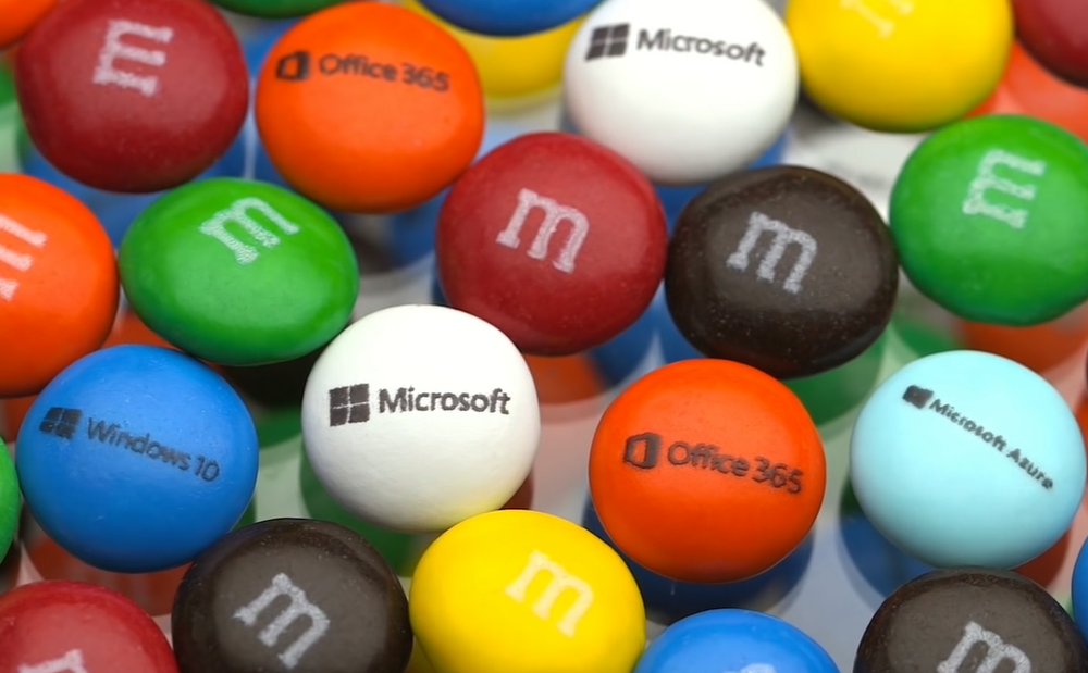 M&M dedicado a Microsoft