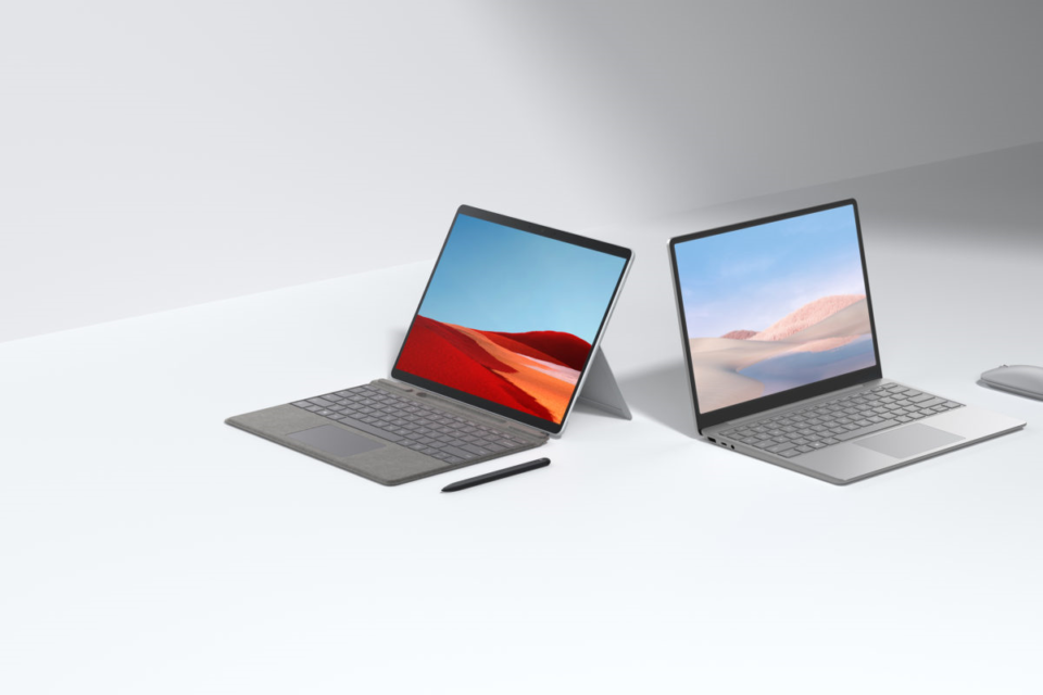 Surface Laptop Go y Surface Pro X SQ 2