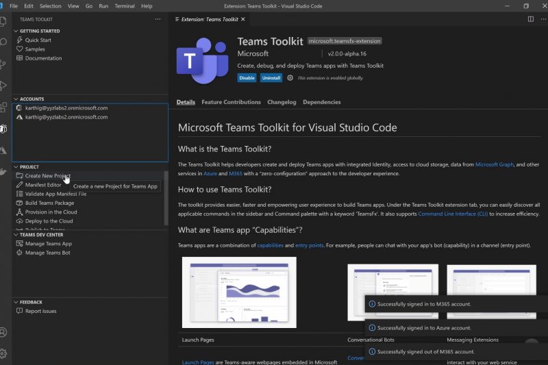 The enhanced Microsoft Teams Toolkit for Visual Studio & Visual Studio Code, available in preview, makes it easier to build Teams apps that interoperate with the Microsoft stack and across desktop and mobile.
