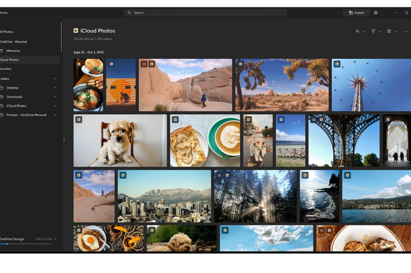 Screenshot of iCloud in the Windows 11 Photos application