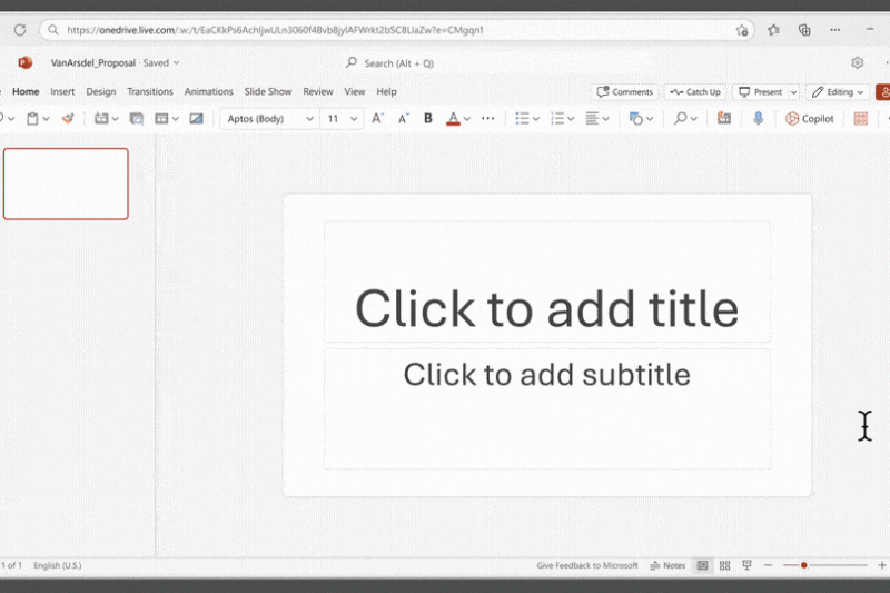 Gif shows Copilot in PowerPoint
