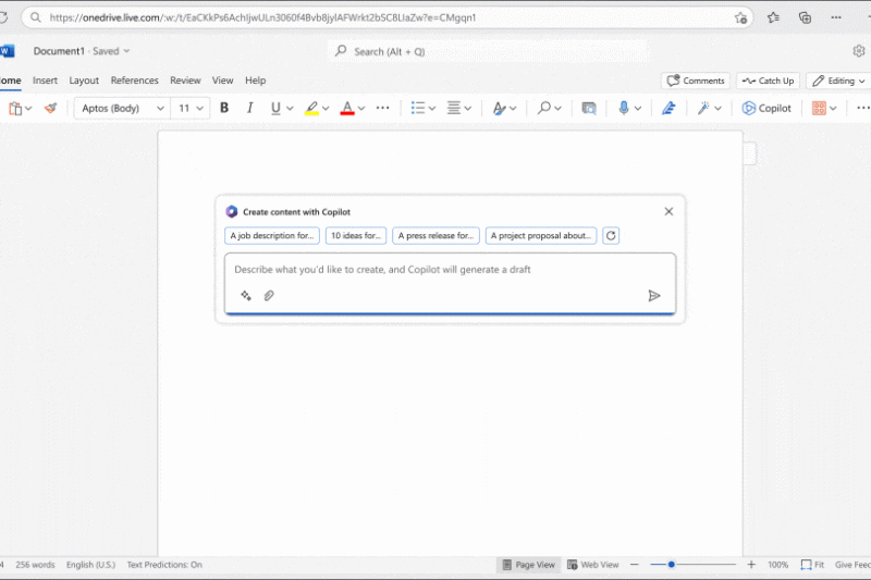 Copilot In Windows Word - Image to u
