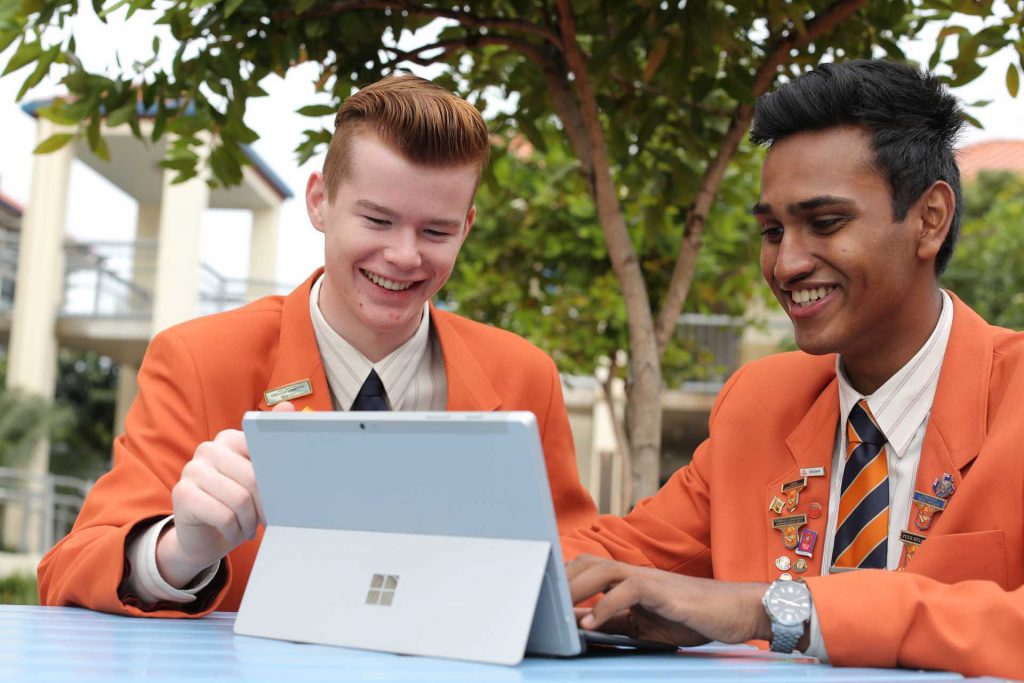 Two students using a Surface Pro 3